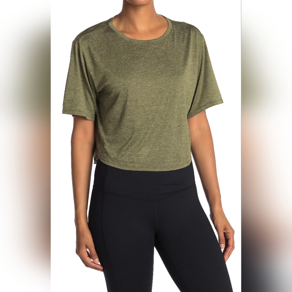 NEW Z by Zella Carly SS Commuter Tee in Olive Branch